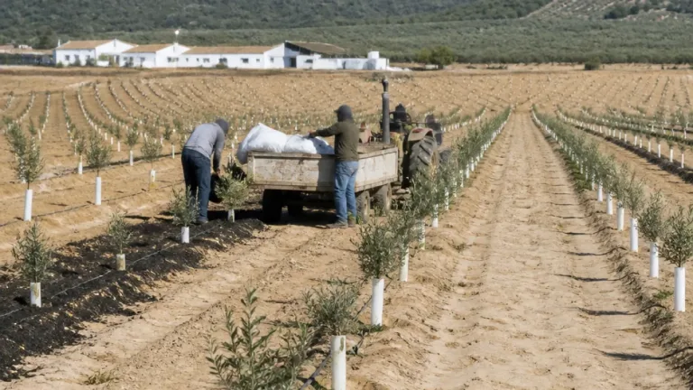 Ensayan biochar de pulpa de aceituna en olivar superintensivo para mejorar suelo y retención de agua